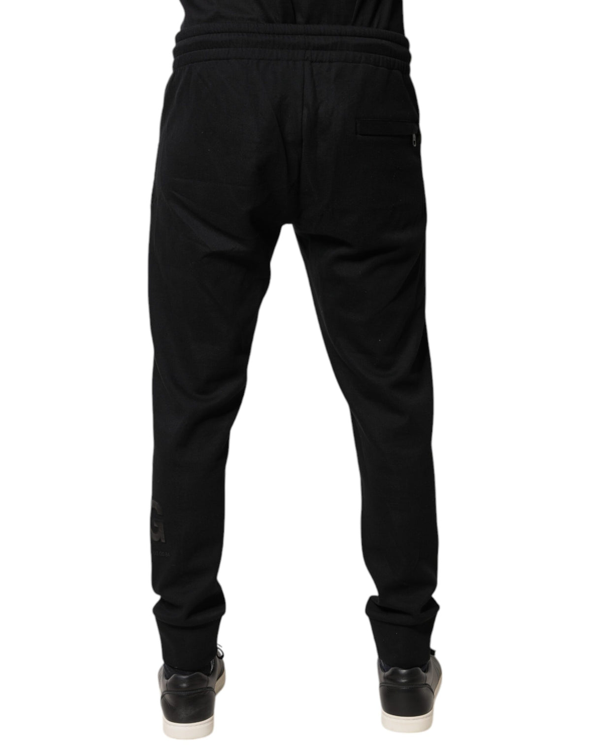 Pantalons de jogging en coton noir Dolce &amp; Gabbana