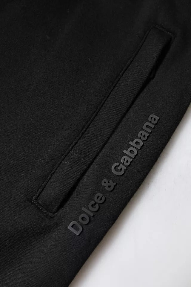 Pantalons de jogging en coton noir Dolce &amp; Gabbana