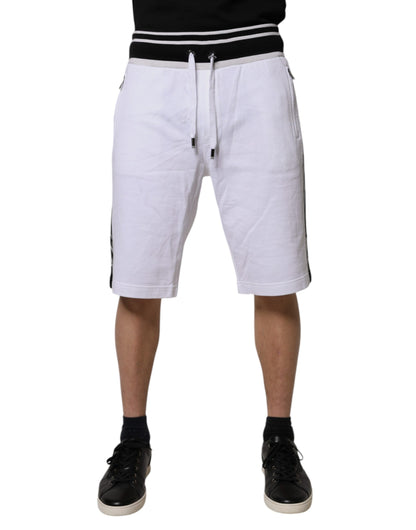 Dolce &amp; Gabbana DG King Bermuda-shorts van wit katoen met strepen