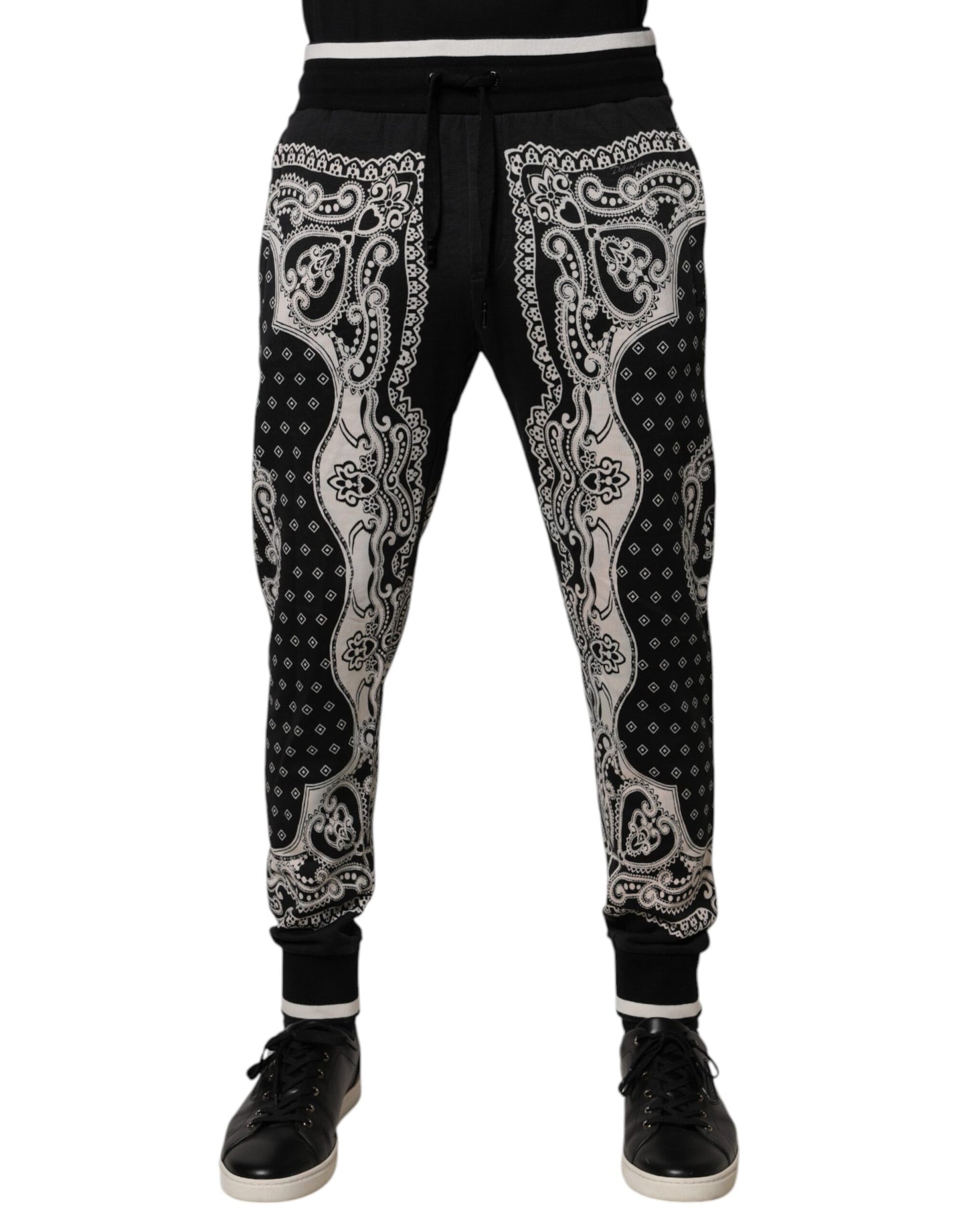 Dolce & Gabbana zwarte joggingbroek van katoen met bandana-print