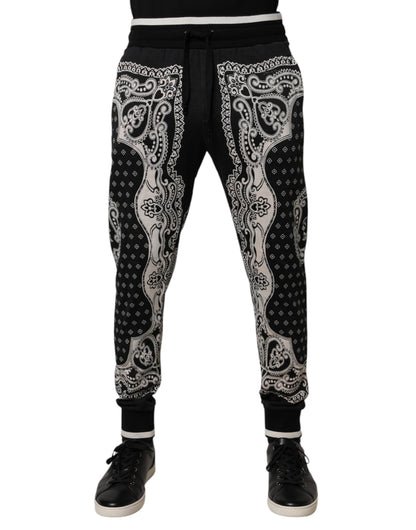 Dolce & Gabbana zwarte joggingbroek van katoen met bandana-print