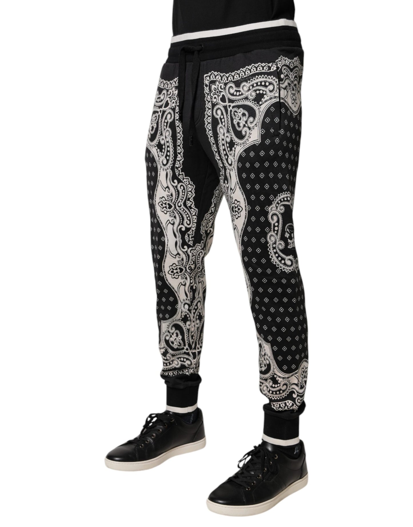 Dolce & Gabbana zwarte joggingbroek van katoen met bandana-print