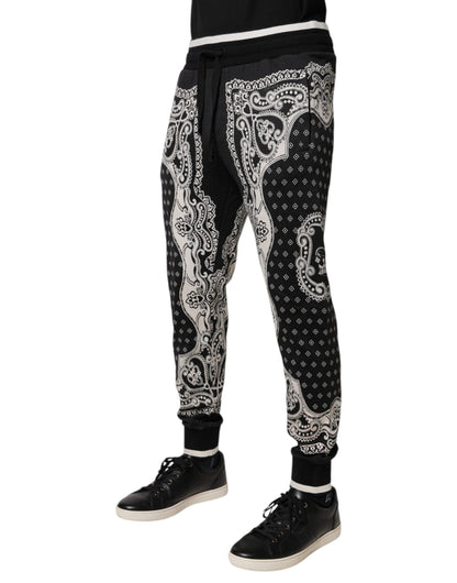 Dolce & Gabbana zwarte joggingbroek van katoen met bandana-print
