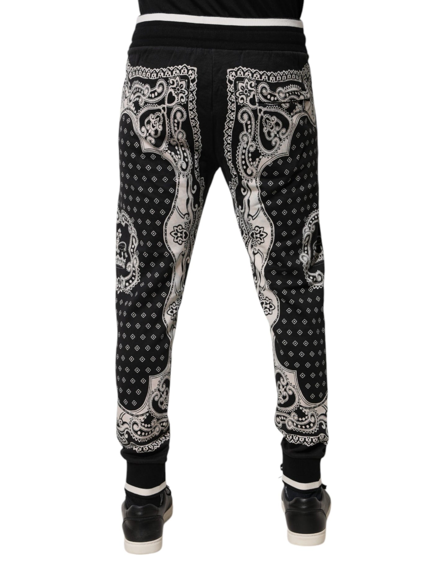 Dolce & Gabbana zwarte joggingbroek van katoen met bandana-print