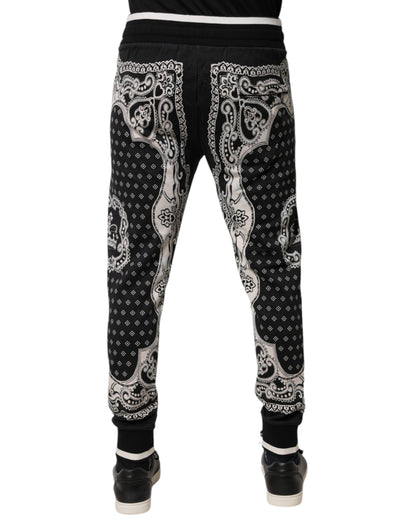 Dolce & Gabbana zwarte joggingbroek van katoen met bandana-print
