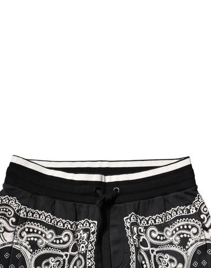 Dolce & Gabbana zwarte joggingbroek van katoen met bandana-print