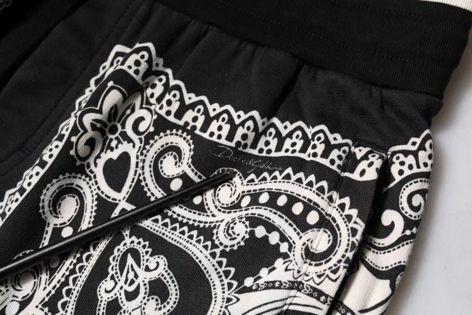 Dolce & Gabbana zwarte joggingbroek van katoen met bandana-print