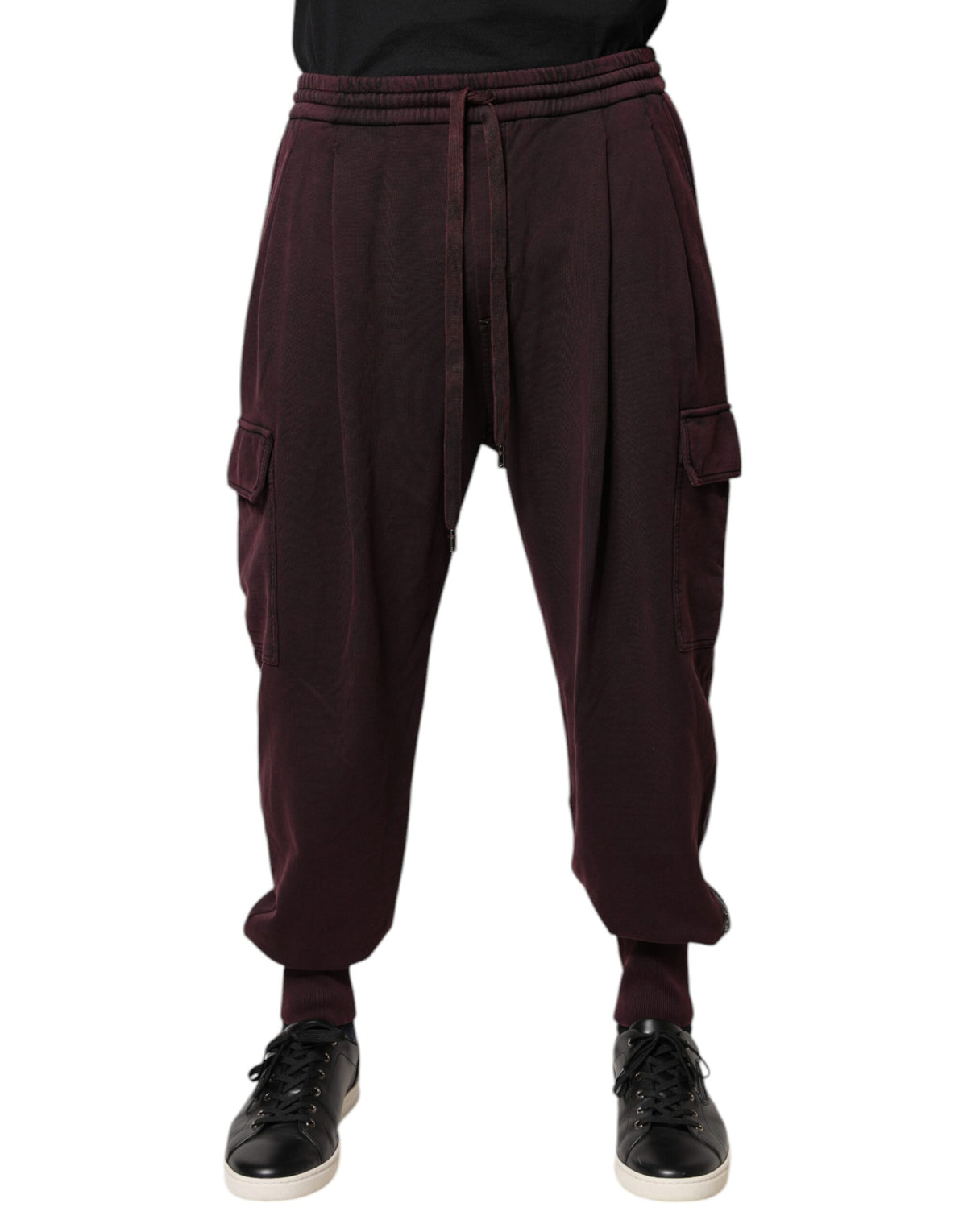 Pantalon cargo jogger en coton violet foncé de Dolce &amp; Gabbana