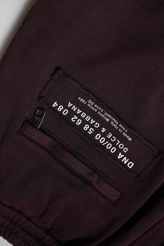 Pantalon cargo jogger en coton violet foncé de Dolce &amp; Gabbana