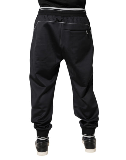Dolce & Gabbana zwarte polyester joggingbroek met logo