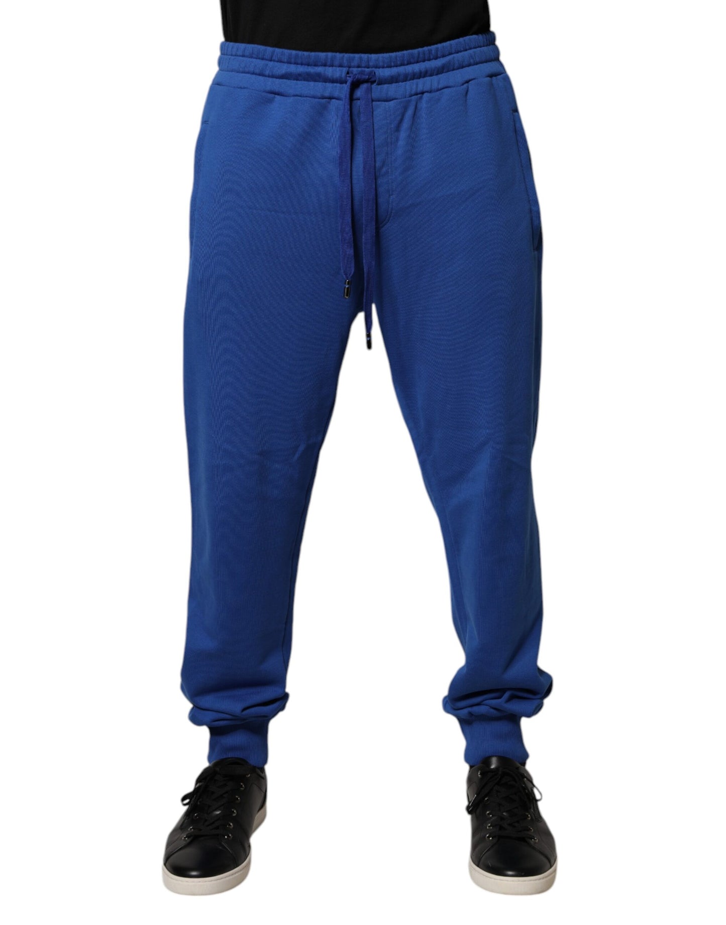 Pantalon de jogging taille mi-hauteur en coton bleu de Dolce &amp; Gabbana