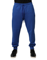 Pantalon de jogging taille mi-hauteur en coton bleu de Dolce &amp; Gabbana