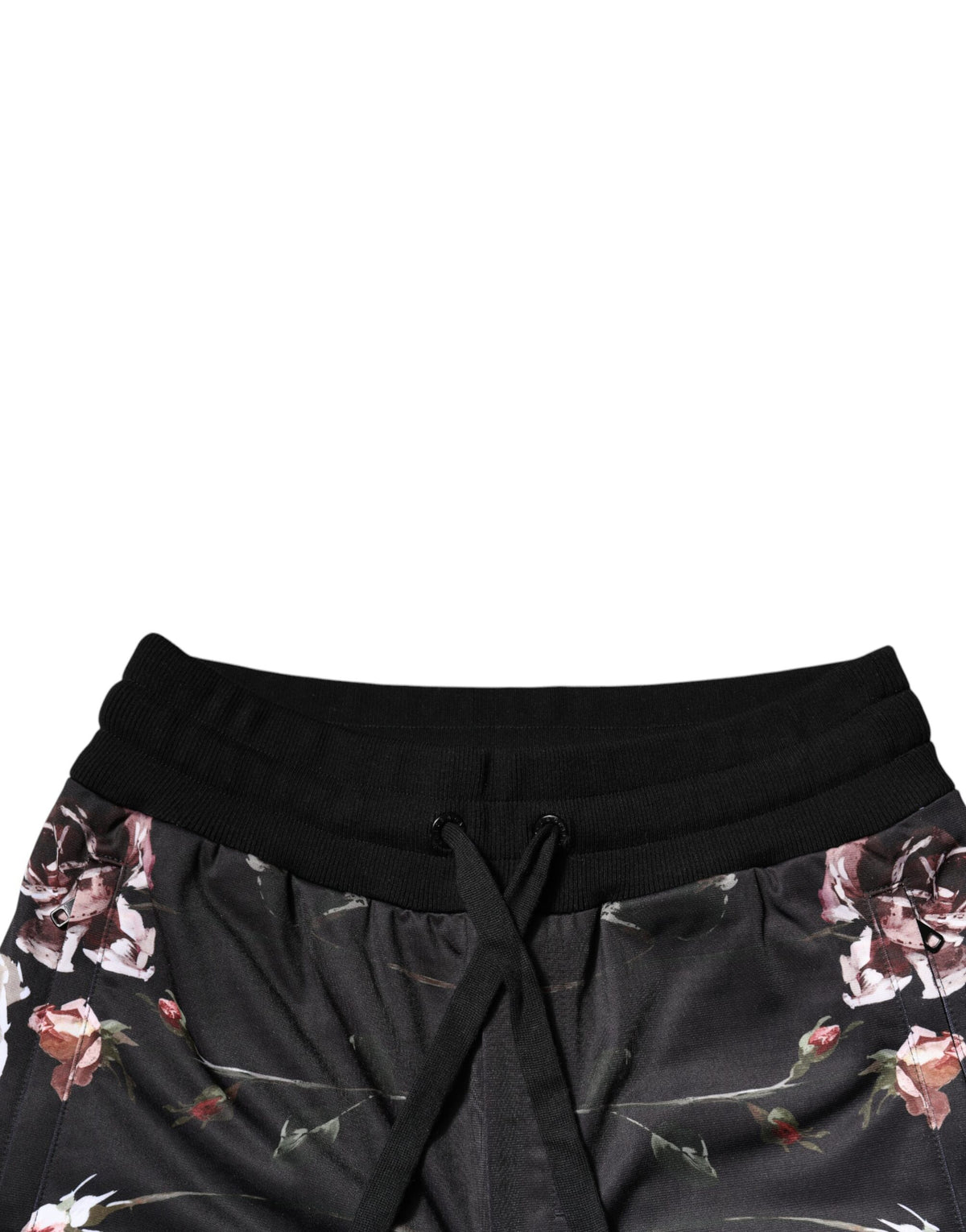 Pantalon de jogging en polyester noir à motifs floraux Dolce &amp; Gabbana