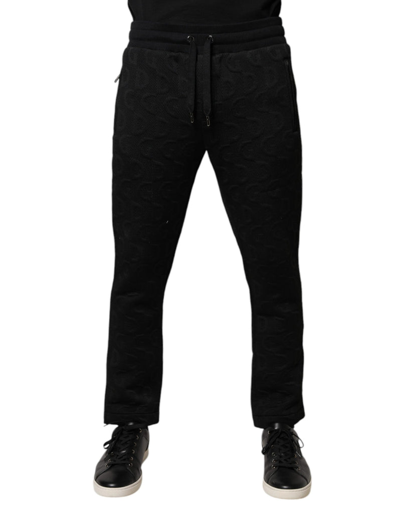 Dolce &amp; Gabbana Zwarte Logo Monogram Joggingbroek Sweatbroek