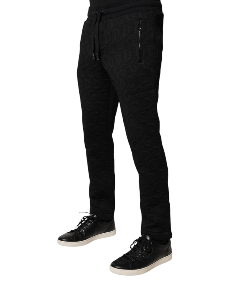 Dolce &amp; Gabbana Zwarte Logo Monogram Joggingbroek Sweatbroek