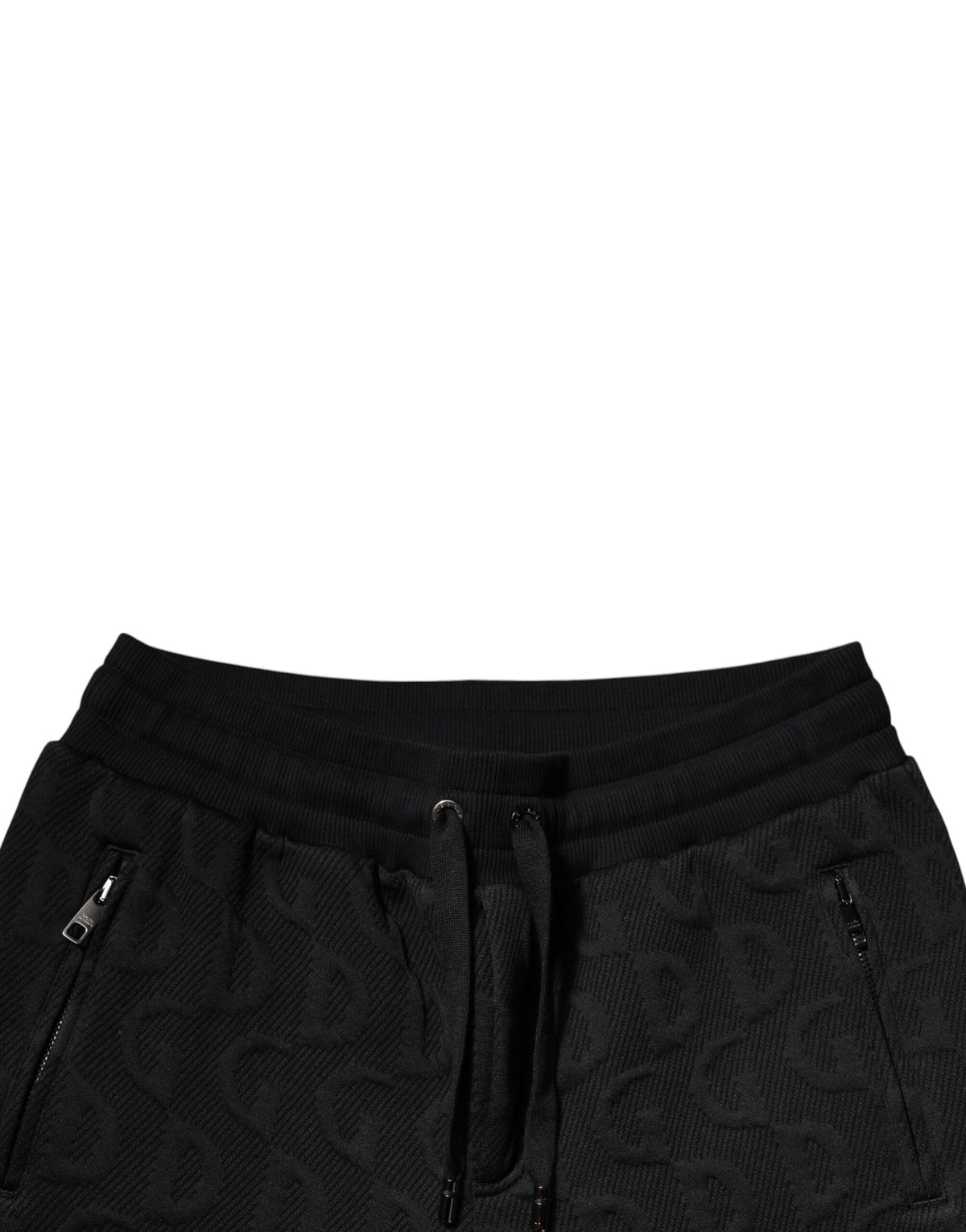 Pantalons de jogging en sweat noir à logo et monogramme Dolce &amp; Gabbana