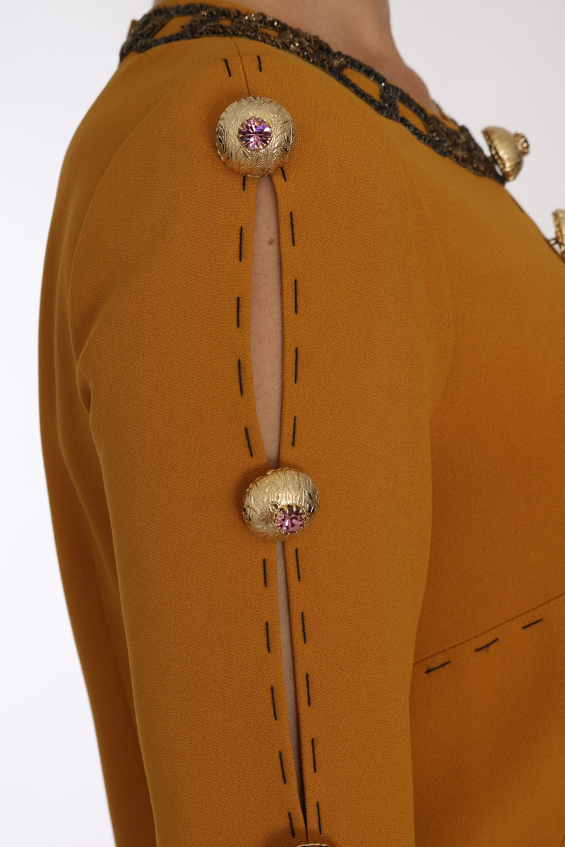 Robe Dolce &amp; Gabbana marron mini ornée de cristaux