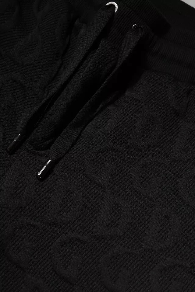 Pantalons de jogging en sweat noir à logo et monogramme Dolce &amp; Gabbana