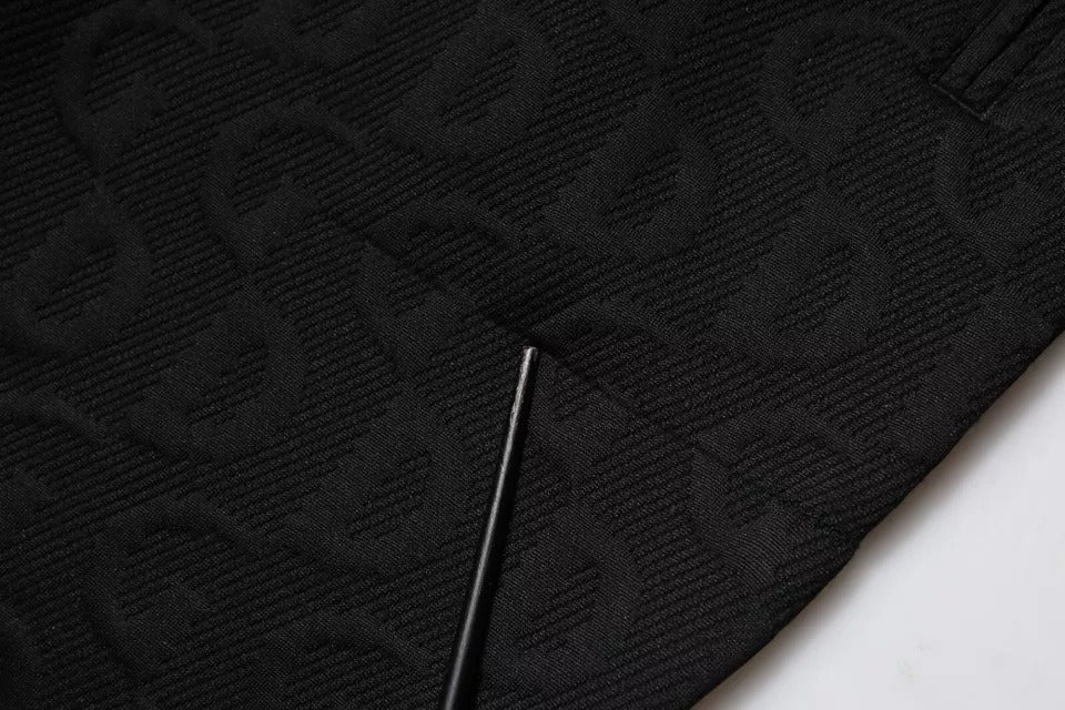 Pantalons de jogging en sweat noir à logo et monogramme Dolce &amp; Gabbana