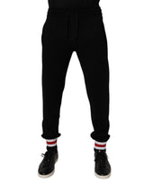 Pantalon de jogging en laine noire taille mi-hauteur Dolce &amp; Gabbana