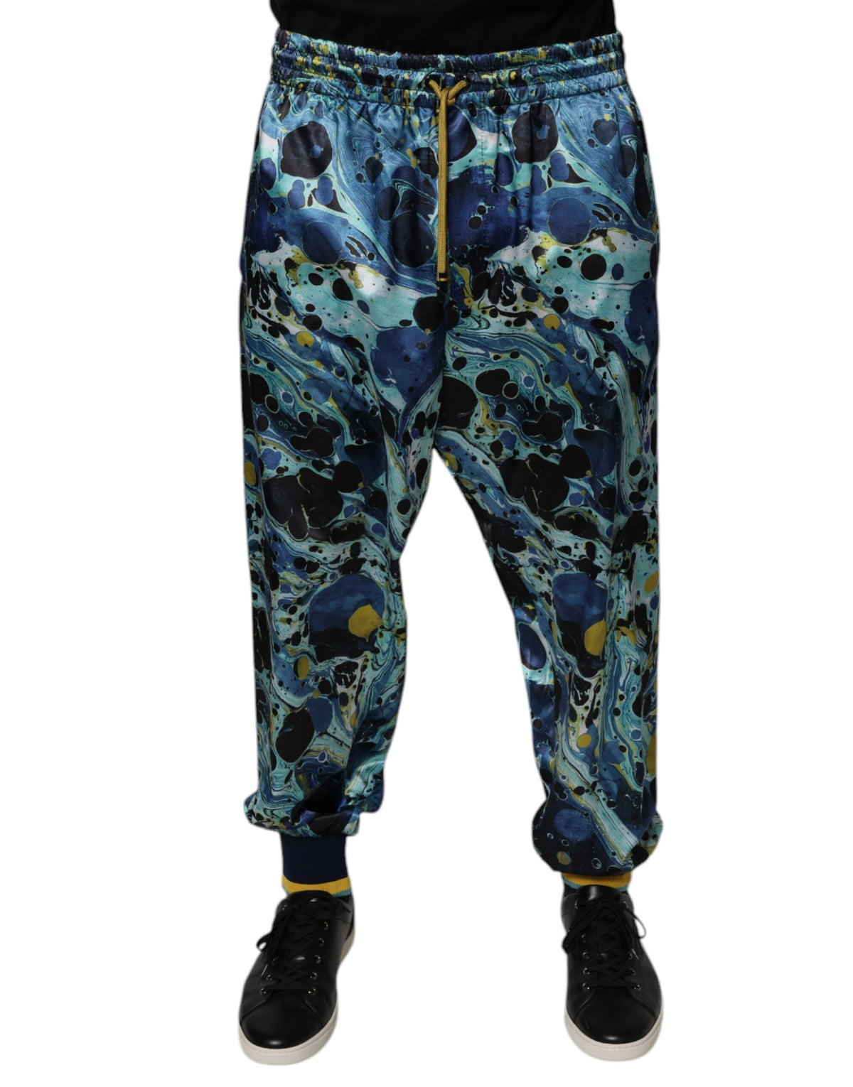 Pantalon de jogging homme Dolce &amp; Gabbana, imprimé marbré multicolore.