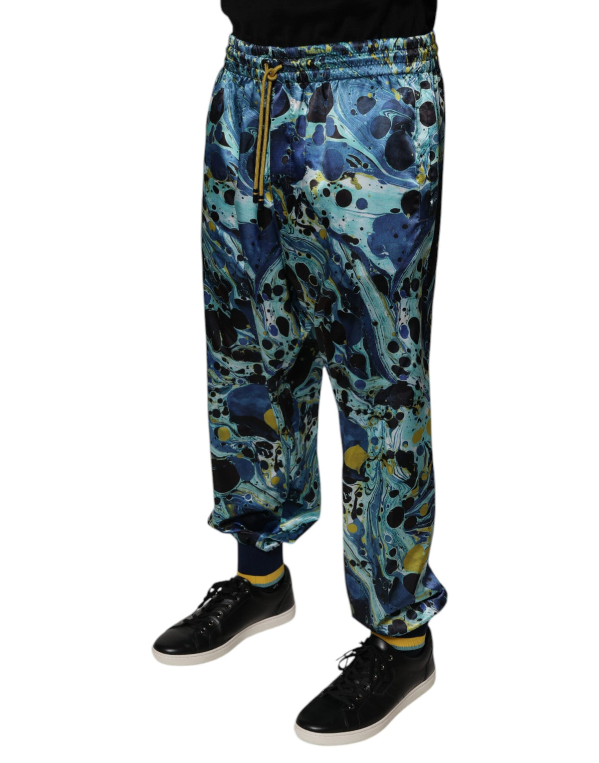 Pantalon de jogging homme Dolce &amp; Gabbana, imprimé marbré multicolore.