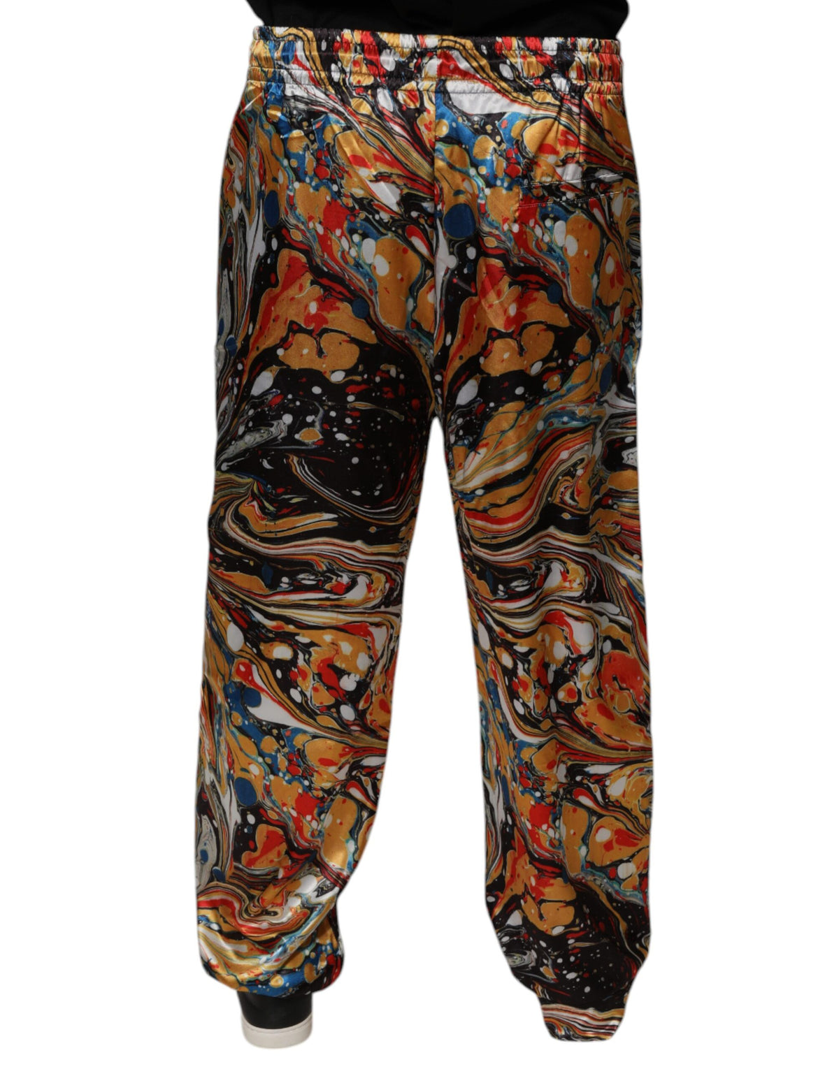 Pantalon de survêtement en satin marbré multicolore pour homme Dolce &amp; Gabbana