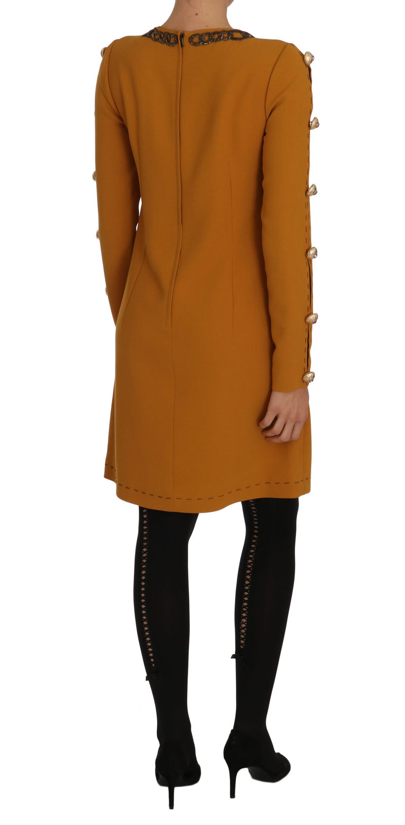 Robe Dolce &amp; Gabbana marron mini ornée de cristaux