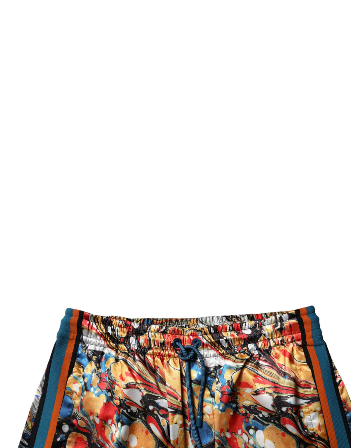 Pantalon de survêtement en satin marbré multicolore pour homme Dolce &amp; Gabbana