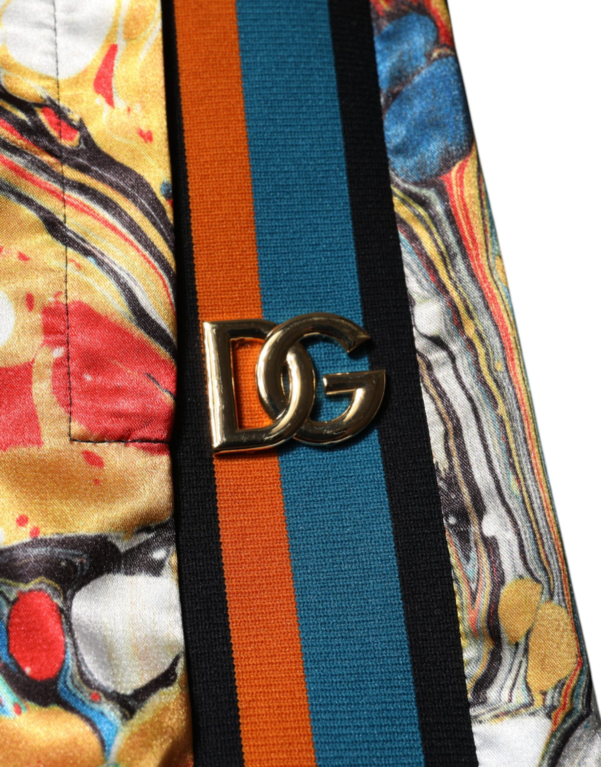 Pantalon de survêtement en satin marbré multicolore pour homme Dolce &amp; Gabbana