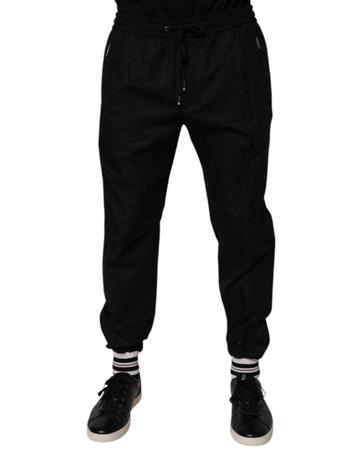 Pantalon de jogging en coton noir pour homme Dolce &amp; Gabbana