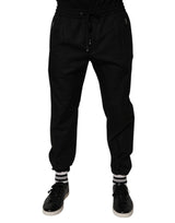 Pantalon de jogging en coton noir pour homme Dolce &amp; Gabbana