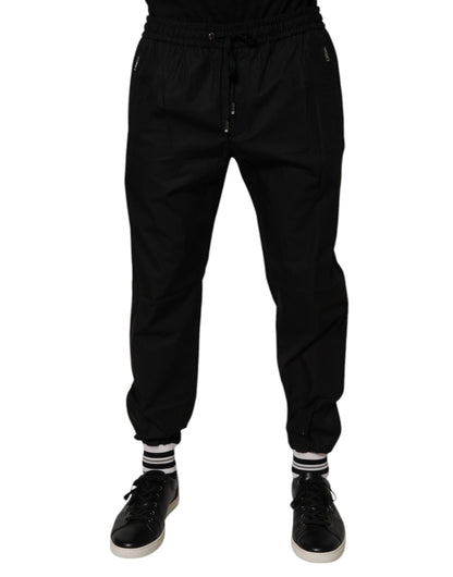 Pantalon de jogging en coton noir pour homme Dolce &amp; Gabbana