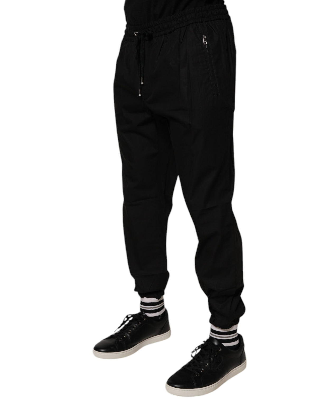 Pantalon de jogging en coton noir pour homme Dolce &amp; Gabbana