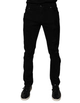 Jean skinny en coton noir délavé pour homme de Dolce &amp; Gabbana