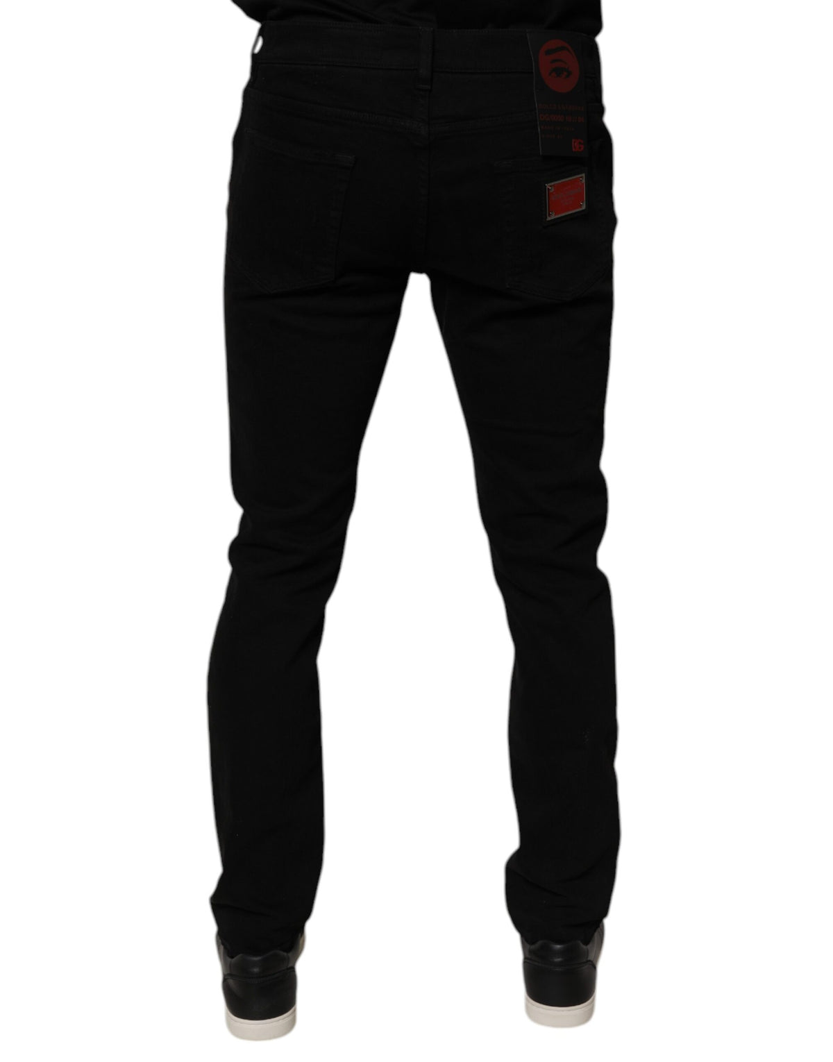 Jean skinny en coton noir délavé pour homme de Dolce &amp; Gabbana