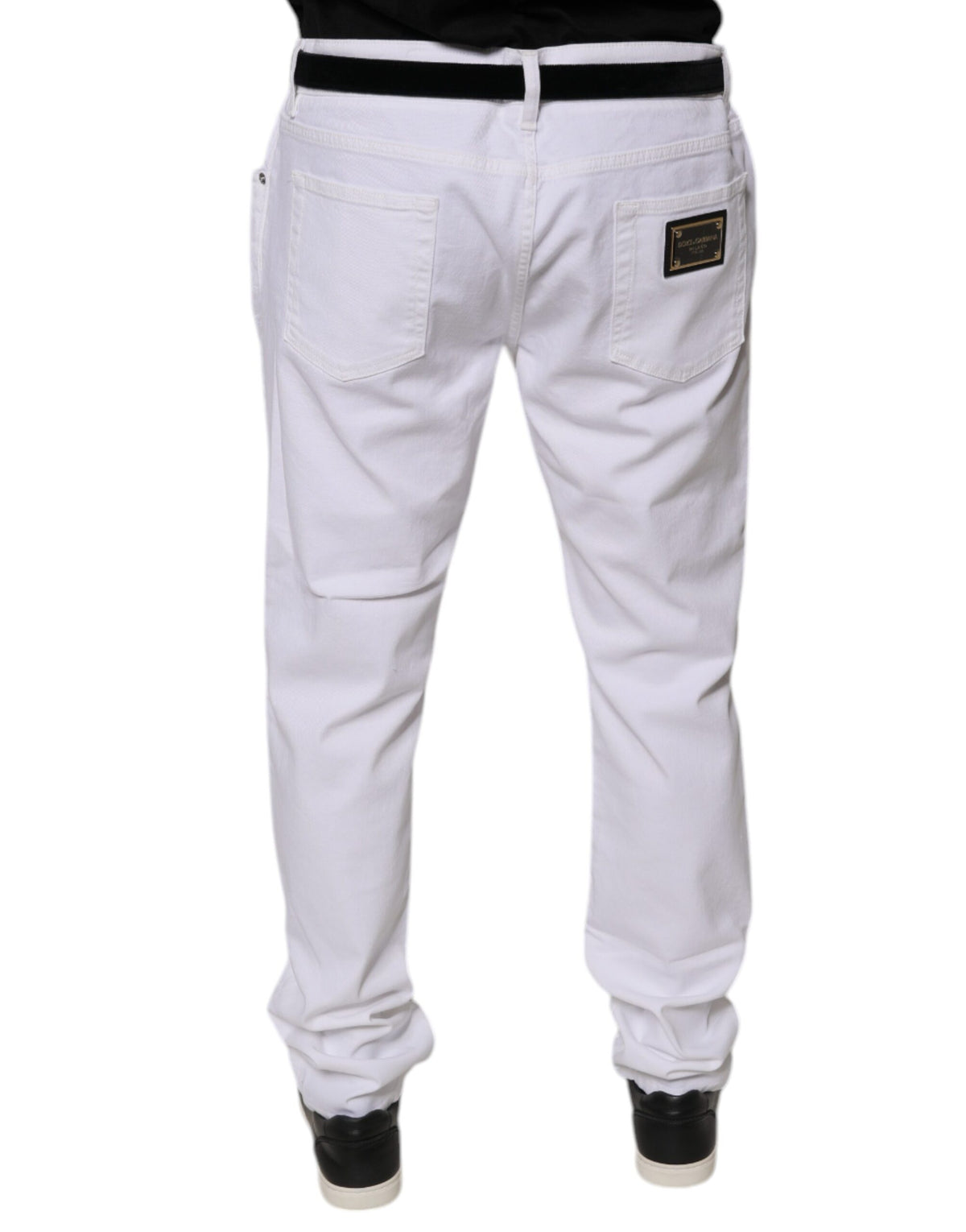 Jean slim en coton blanc extensible pour homme Dolce &amp; Gabbana