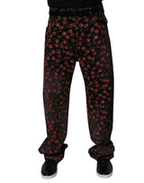 Jeans en coton droit noir cerise Dolce &amp; Gabbana pour homme