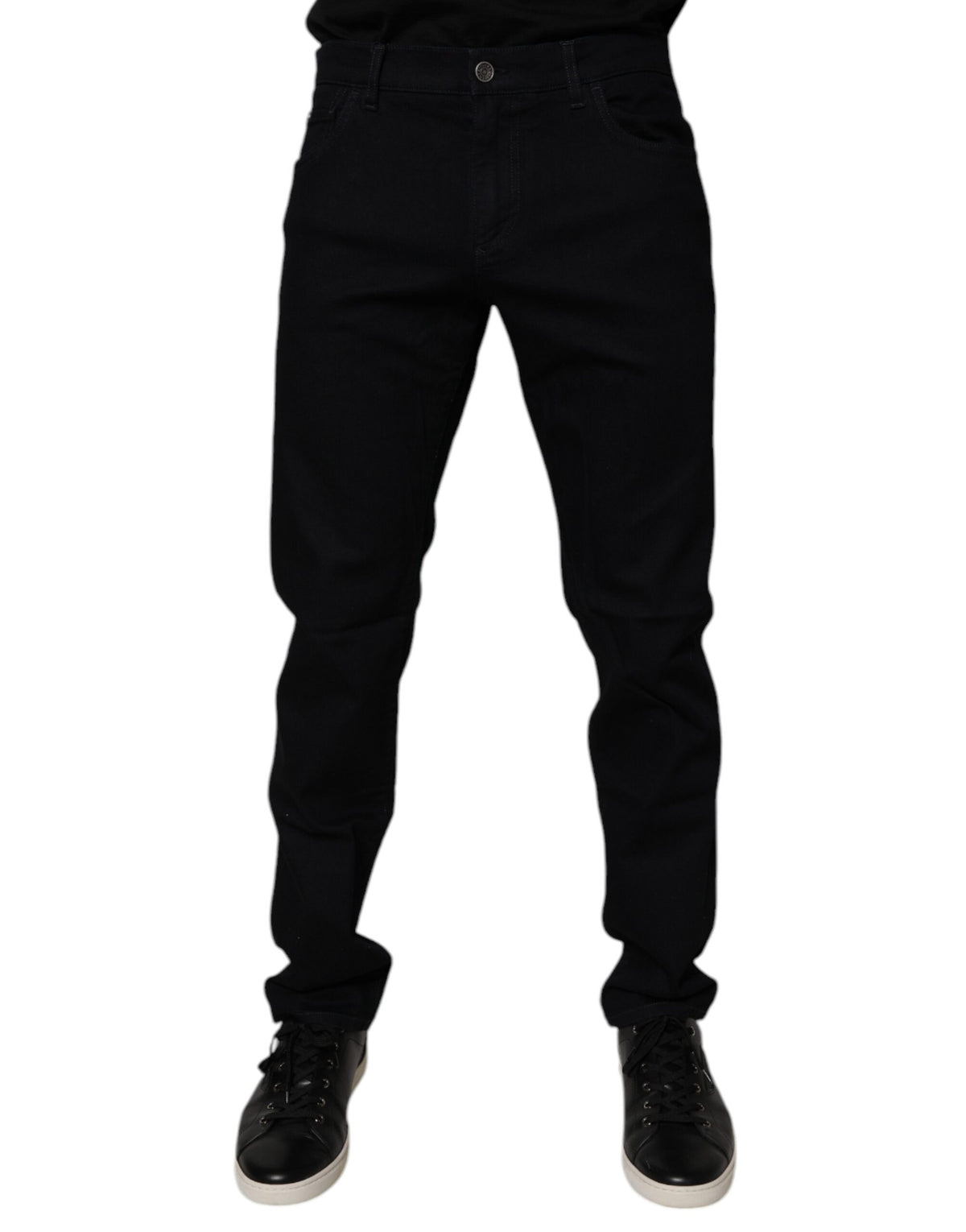 Jean en coton noir extensible à coupe slim pour homme de Dolce &amp; Gabbana