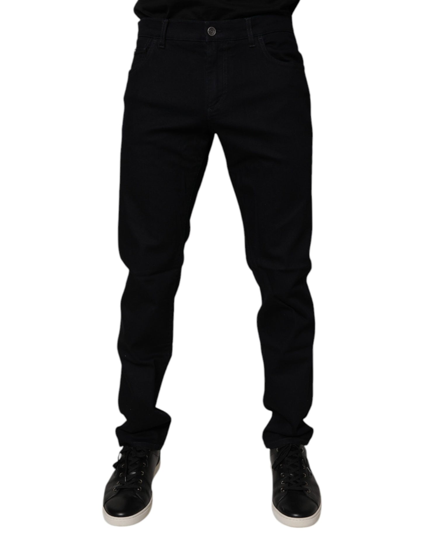 Dolce &amp; Gabbana zwarte stretch slim fit jeans voor heren van katoen