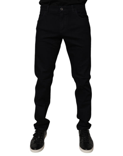 Dolce &amp; Gabbana zwarte stretch slim fit jeans voor heren van katoen