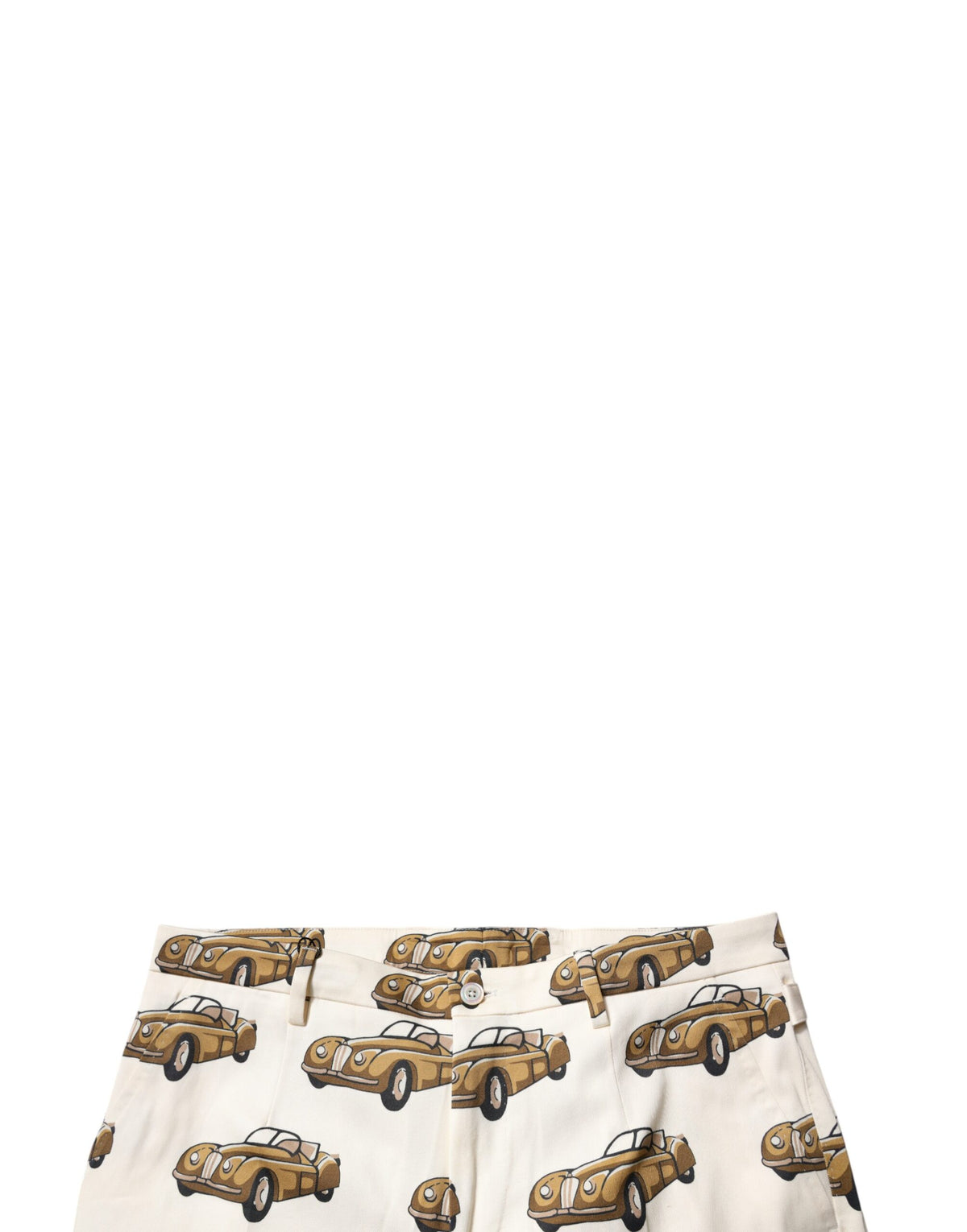 Jeans skinny en coton blanc cassé à motifs voitures Dolce &amp; Gabbana pour homme