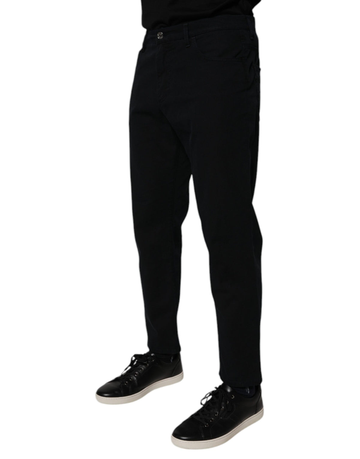 Jeans en jean pour homme, coupe ample, en coton extensible bleu foncé, Dolce &amp; Gabbana.