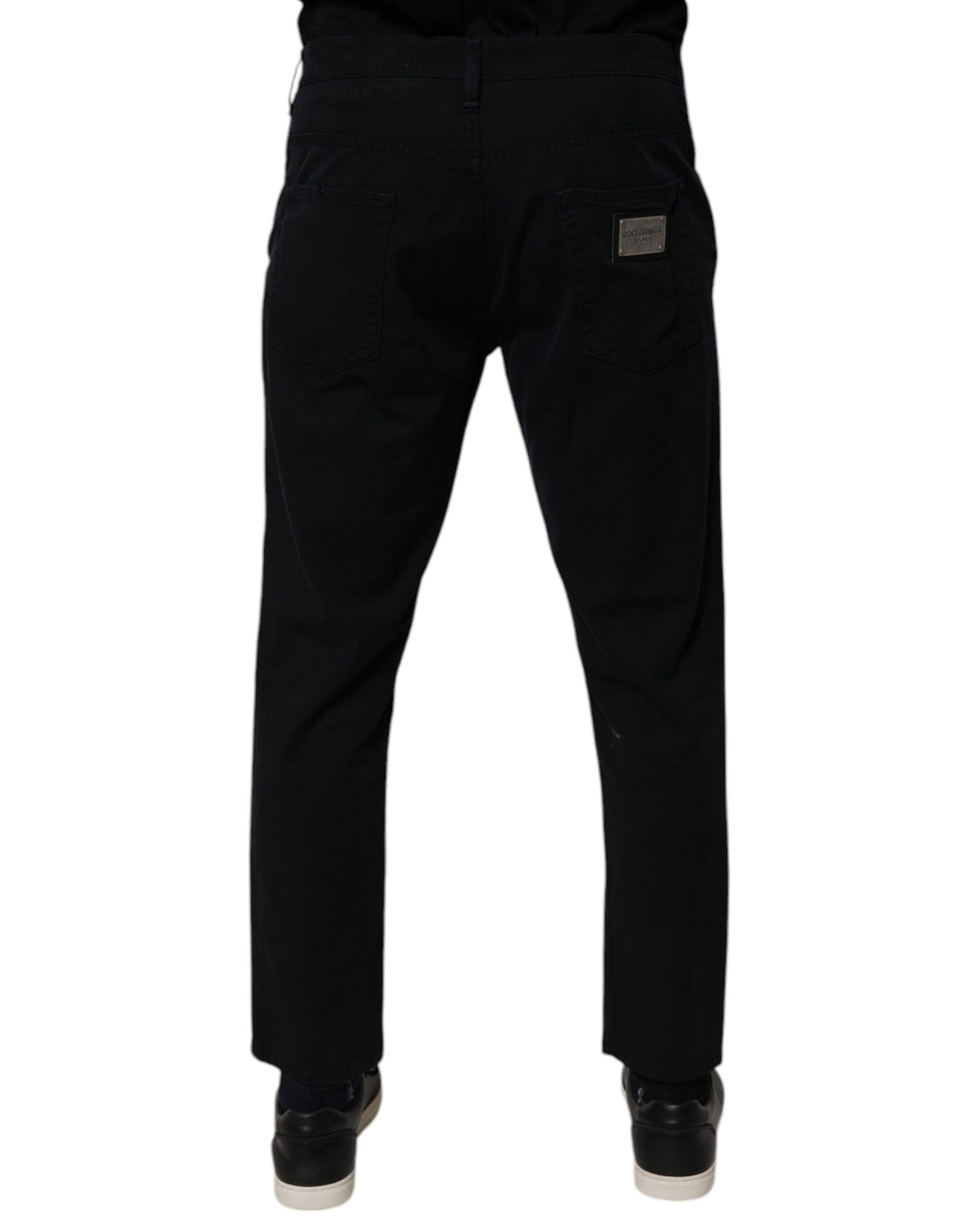 Jeans en jean pour homme, coupe ample, en coton extensible bleu foncé, Dolce &amp; Gabbana.