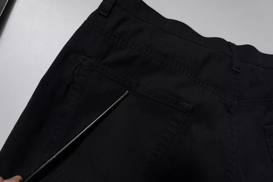 Jeans en jean pour homme, coupe ample, en coton extensible bleu foncé, Dolce &amp; Gabbana.