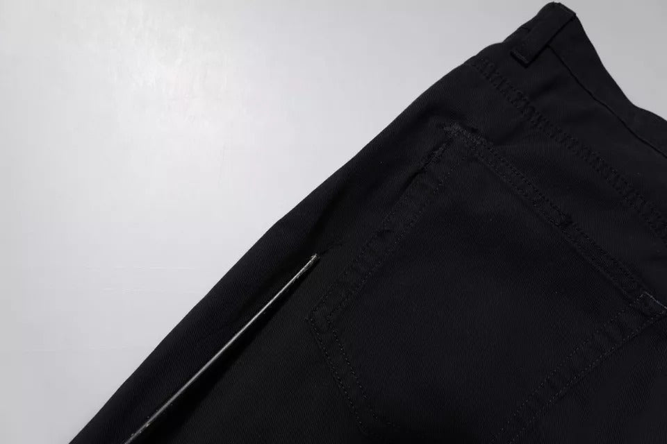 Jeans en jean pour homme, coupe ample, en coton extensible bleu foncé, Dolce &amp; Gabbana.