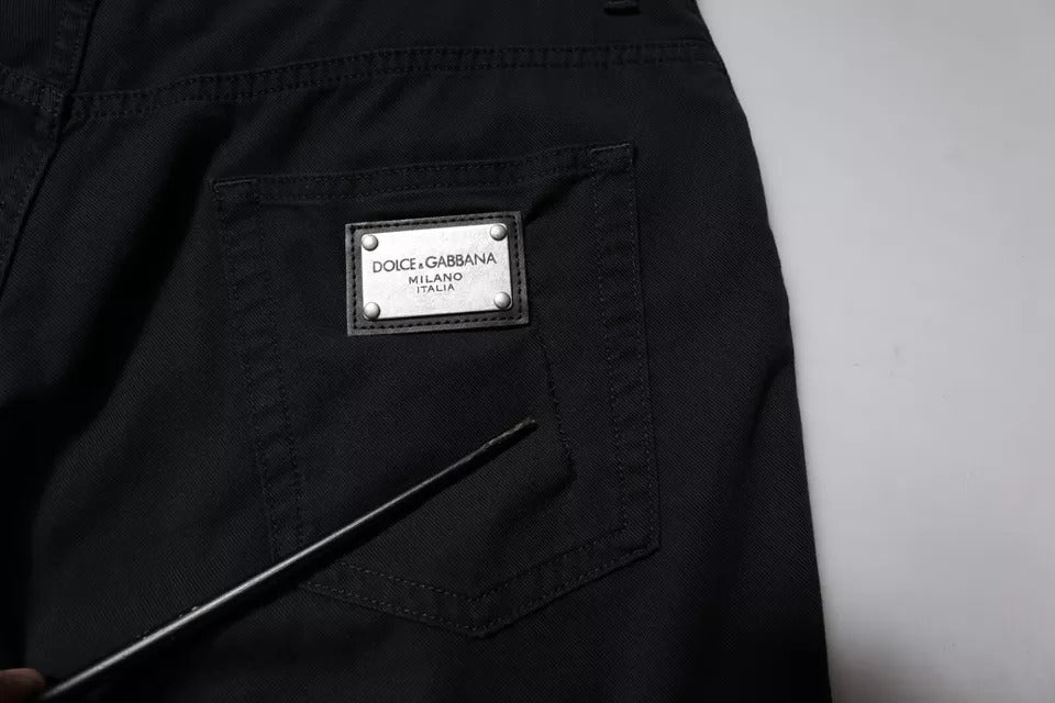 Jeans en jean pour homme, coupe ample, en coton extensible bleu foncé, Dolce &amp; Gabbana.
