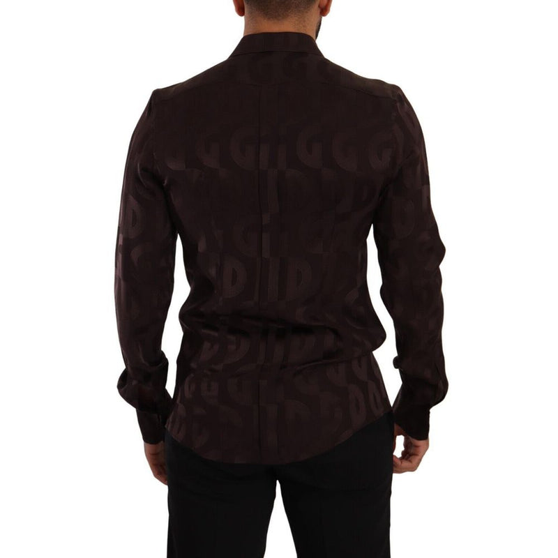 Chemise en soie bordeaux de Dolce &amp; Gabbana
