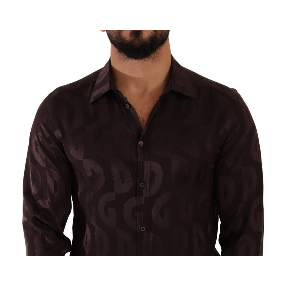 Chemise en soie bordeaux de Dolce &amp; Gabbana