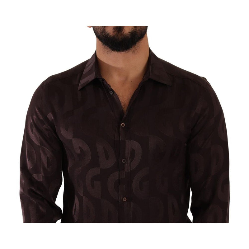 Chemise en soie bordeaux de Dolce &amp; Gabbana